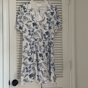 Urban outfitters blue and white wrap dress